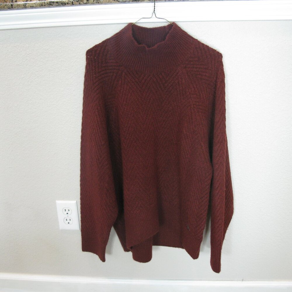 Abercrombie & Fitch Womens Turtleneck Sweater Chunky‎ Knit  Burgundy